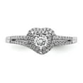 thumbnail image 4 of Solid 10k White Gold Diamond Engagement Ring Size 7.5 (.417 cttw.), 4 of 7