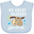thumbnail image 3 of Inktastic My Great Grandpa Loves Me with Sloth and Hearts Boys or Girls Baby Bib, 3 of 4