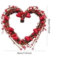 thumbnail image 2 of Eguiwyn Valentine's Day Heart-Shaped Artificial Flower Wreath 38cm Valentine's Day Heart Shaped Wreath Artificial Peach Heart Red Valentine's Day Love Berry Branch Wreath, 2 of 2