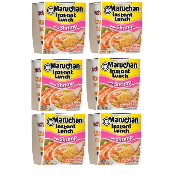 Maruchan Instant Lunch Shrimp Flavor, 2.25 Oz(Pack of 6)