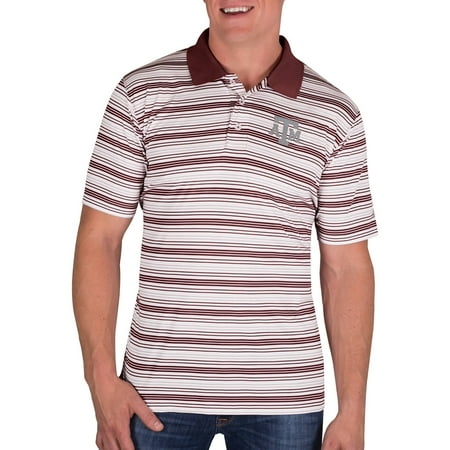 Maroon Striped Performance Polo - NCAA Texas A Aggies Men's Classic-Fit Striped Polo Shirt