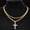 Style 1-Gold, variant on Hip Hop Twist Chain Necklace & Rhinestone Cross Pendant | Stainless Steel Matching Jewelry Set | Best Friend Birthday Gift | Back to School Accessories | Streetwear Fall Outfits for Men & Women