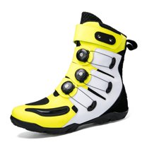 Men's and women's all-season motorcycle riding boots and motorcycle shoes,Yellow,40