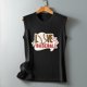thumbnail image 2 of Gibobby Estación independiente Estilo europeo y americano Chaleco sin mangas Ropa de mujer Béisbol Impreso Camiseta suelta Casual Cuello redondo(Negro,CH), 2 of 4