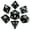 Black, variant on Metallic Dice Games LIC004 16 mm Black Metal Dice, Set of 7