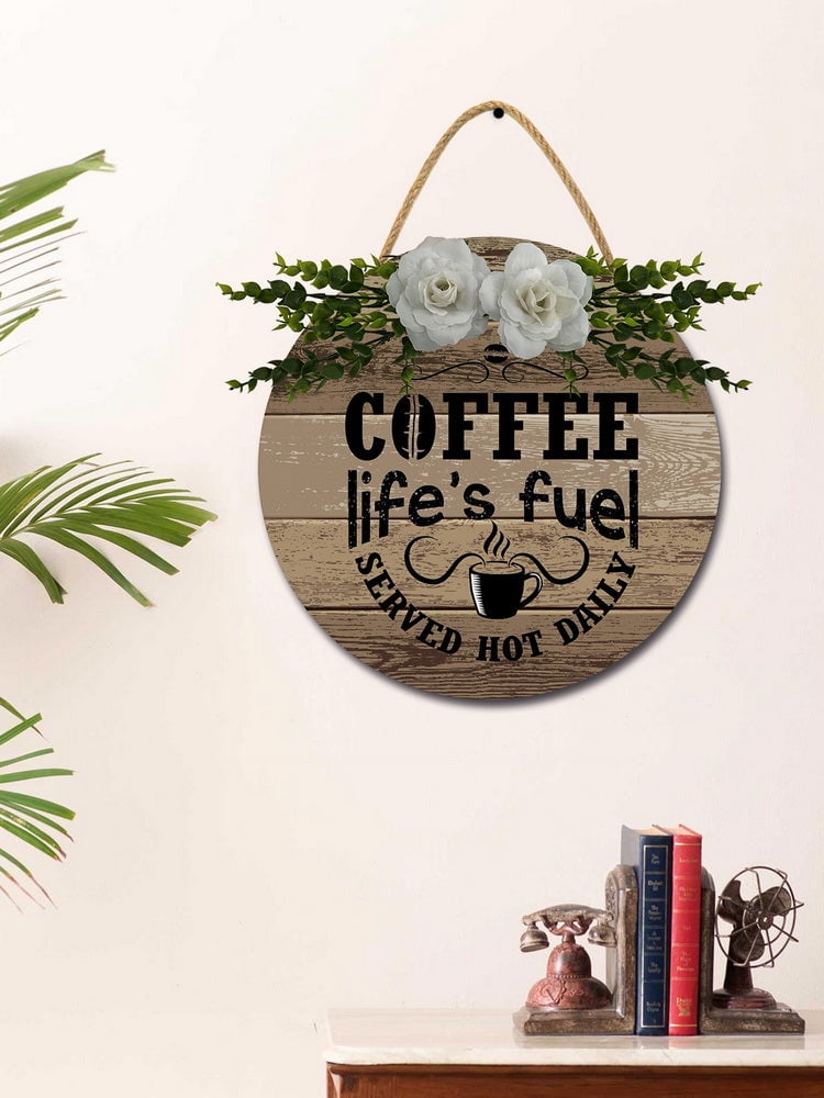 Eveokoki Coffee Life‘s Fuel Sign Rustic Wood Coffee Sign Farmhouse