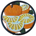 thumbnail image 1 of 7 Pouces Rond Style Vintage Français en Fonte, Support de Fondue Chinoise, Style Ferme - ORANGE, 1 of 1