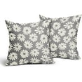 thumbnail image 2 of Grey Pillow Covers 16X16 Inch White Floral Daisy Geometry Decorative Couch Pillow Cases Spring Summer Flower Decorative Throw Pillows Set of 2 Rustic Home Decor for Room Couch Porch Patio, 2 of 6