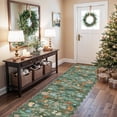 thumbnail image 2 of Washable 2'6x12 Hallway Runner Rug: Soft Entryway Kitchen Floral Runners Non Slip Water Resistant Bathroom Floor Mat Light Weight Carpet For Living Room Bedroom (2'6x12 Floral/green), 2 of 9