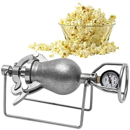 Stainless steel Popcorn Popper, Traditional Style Hand Popcorn Machine Popcorn Maker with Mini-model Handle and Stand, Capacity: 80-140 Ordinary Corn Kernels