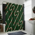 thumbnail image 4 of Christmas Candy Bathroom Shower Curtain Stripe Candy Cane Winter Green Waterproof Washable Shower Curtains for Bathtub Bath Decor with Grommets and Hook 36 X 72 Inch, 4 of 8