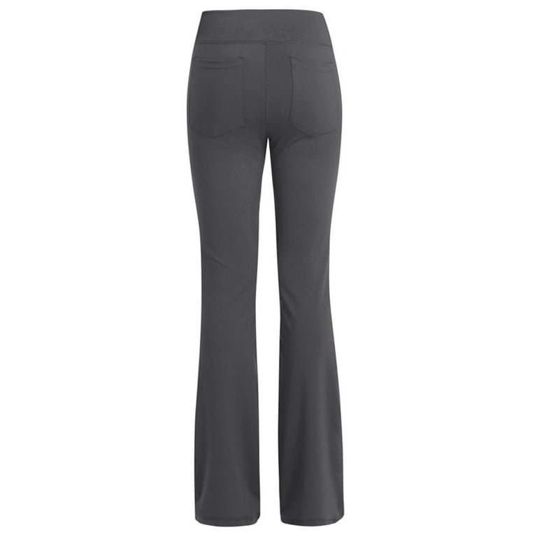 Women Plus Size Wide Leg Sweatpants Yoga Flared Pants with Pocket Lady  Casual High Waist Sports Stretch Gym Bootcut Leggings Active Wear