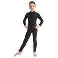 thumbnail image 2 of Xnihocha Kids Boys Girls Mock Neck Long Sleeve Unitard Leotard Full Length Body Suit Gymnastics Dance wear Black 15-16, 2 of 7