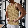 thumbnail image 5 of Balery Brown Flowers Pattern Men's Workout Tank Top Gym Muscle Tee Fitness Bodybuilding Sleeveless T Shirt Quick Dry Fit Muscle Tank Top Slim-Fit Tank-Small, 5 of 7