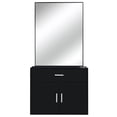 thumbnail image 5 of Hassch Wall Mounted Salon Styling Station with Mirror, Professional Hair Styling Cabinet with Drawer & 2-Door Storage, Barber Beauty Salon Shelf Organizer, Black, 5 of 7