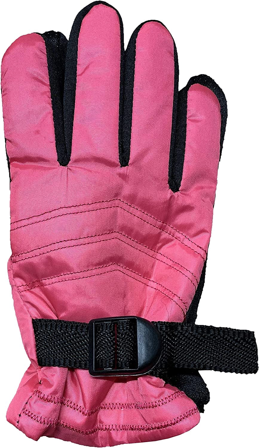 SOCKS'NBULK Winter Ski Gloves Fleece Lined Adjustable Strap Water Resistant For Men, Women, Kids