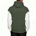 thumbnail image 4 of qucoqpe Mens Hoodies Patchwork Fake Two Pieces Hooded Sweatshirts Fall Winter Long Sleeve Oversized Zip Hoodie Fashion Color Block Pullover Tops, 4 of 8