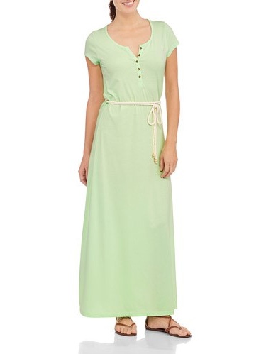 Henley Maxi Dress With Rope Belt - image 1 of 2