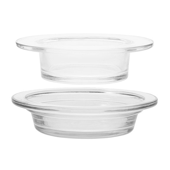 VORCOOL Elegant Round Glass Wax Melt Warmer Dish for Home and Office 2Pcs