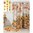 thumbnail image 5 of Thanksgiving Shower Curtains for Bathroom, Autumn Pumpkin Sunflower Leaves Watercolor Waterproof Fabric Shower Curtain for Bathroom Bathtub Decoration, Machine Washable, 54x"78", 5 of 9