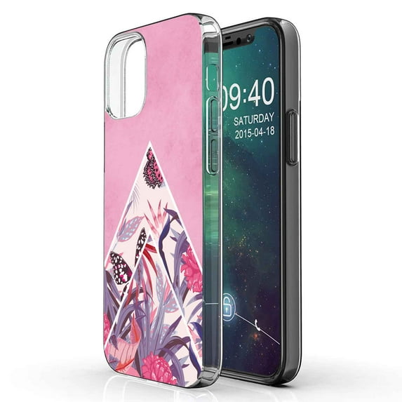 TalkingCase Slim Phone Case Compatible for Apple iPhone 12 Mini, Minimalist Flowers Print, Lightweight,Flexible,Soft, USA