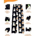 thumbnail image 4 of Fuzzy Halloween Pajama Pants Women Men Flannel Pjs Pants Couples Matching Plush Pajama Bottom Costume Gifts,Black, 4 of 8
