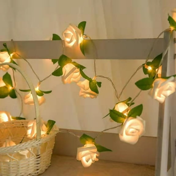 HAOSHICS String Lights, Battery Operated Rose Flower String Fairy Lights for Christmas, Valentine's, Wedding,Party,Indoor,Garden Decoration (Colorful,3M/9.84ft 20LEDs)