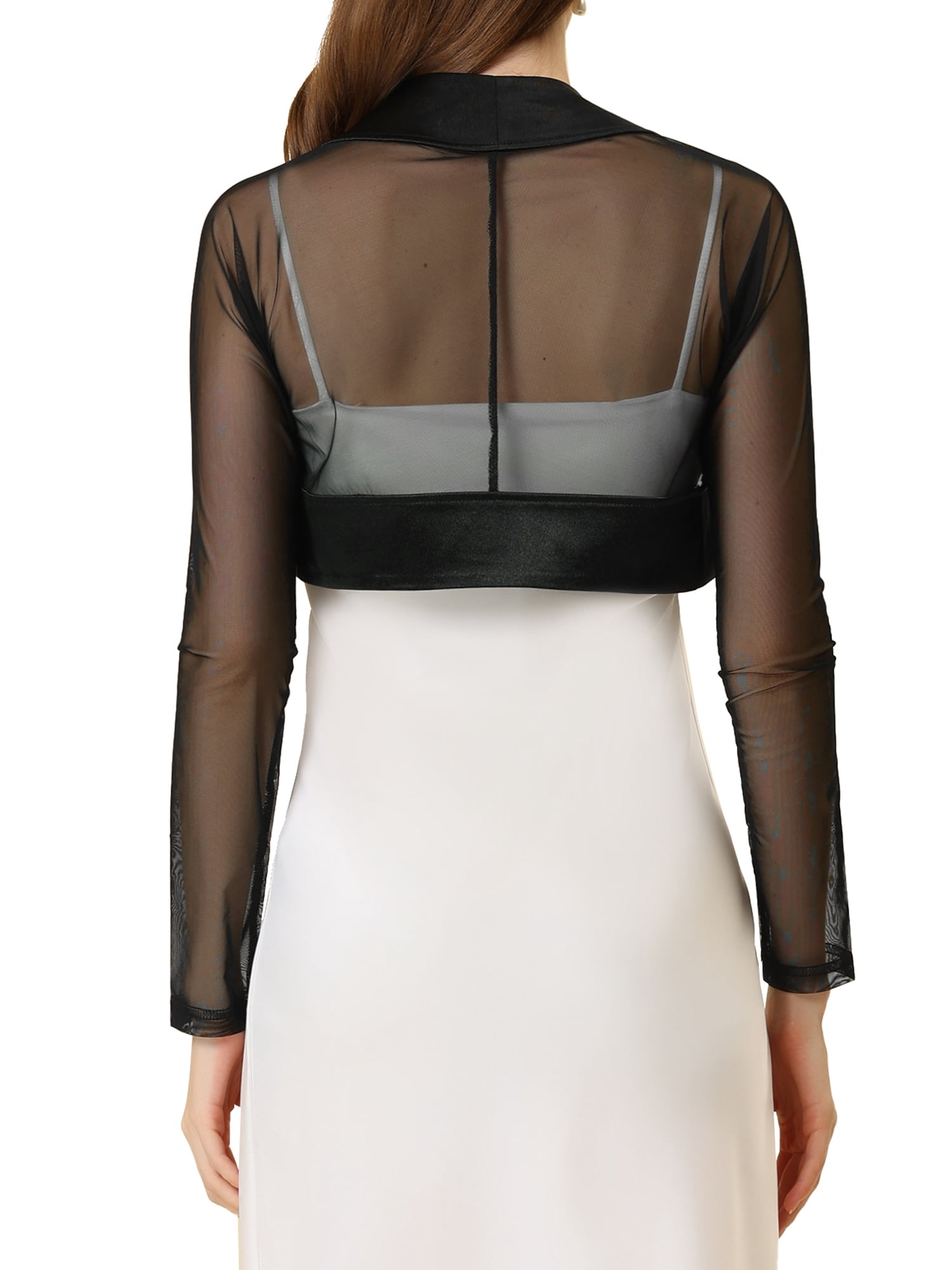 DARING DIVA Women's Elegant Bolero Shrugs Crop Cardigan L Black