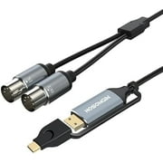MIDI Cable, MIDI to USB C Cable, 6 Feet Type C to 5-PIN MIDI Interface Adapter for Connecting with Keyboards, Synthesizers, and Drums for Editing and Recording