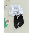 thumbnail image 4 of Newborn Baby Boy Clothes Long Sleeve Pull On Sweatshirt Elastic Waist Pants 2Pcs Spring Fall Winter Outfits, 4 of 10