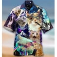 thumbnail image 4 of Camisa hawaiana divertida para hombre, sudadera playera con estampado de gato y música en 3D, camisa de manga corta de diseñador callejero, ropa para hombre de alta calidad, 4 of 5