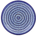 thumbnail image 3 of Polish Pottery 9¾-inch Lunch Plate (Blue Tulip Meadow Theme) Hand Painted in Boleslawiec, Poland + Certificate of Authenticity, 3 of 6
