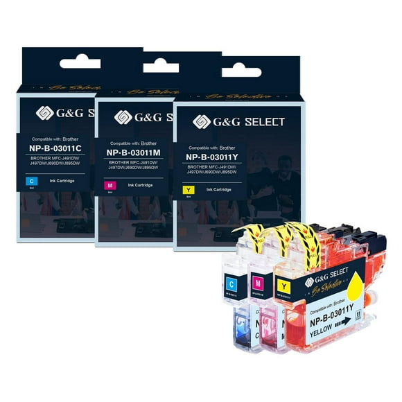 G&G Select Brother LC3011 New Compatible Cyan, Magenta & Yellow Ink Cartridge 3 pack