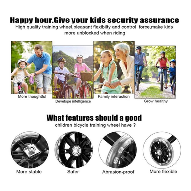 2pcs 12-20 pulgadas Universal Bike Balance Juego de ruedas auxiliares Accesorios de ciclismo