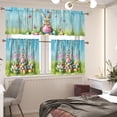 thumbnail image 3 of Happy Easter Bunny Kitchen Curtain Valance and Tiers Cute Rabbit 24 Inch Length Tier Curtains with Valance Rod Pocket Window Tiers Home Collection,3 Pack Holiday Decoration,Size S, 3 of 4