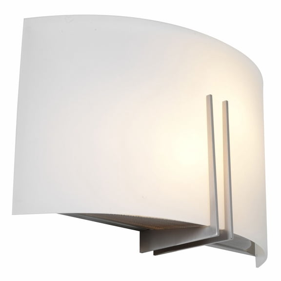 20447LEDDLP-BS/WHT-Access Lighting-Prong-20W 2 LED Wall Sconce in Contemporary Style-12 Inches Wide by 7.5 Inches Tall-Brushed Steel Finish-LED
