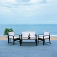 thumbnail image 2 of SAFAVIEH Krissy Outdoor Patio 4 Piece Conversation Set, Black/White, 2 of 7