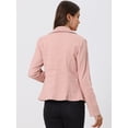 thumbnail image 4 of Chaqueta de mezclilla lavada de manga larga con botones y solapa con muesca para mujer Rosa M, 4 of 6