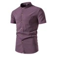 thumbnail image 2 of Camisas de cuello alto de manga corta estilo chino retro de verano para hombres, 2 of 4
