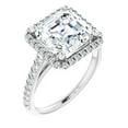 thumbnail image 2 of Pompeii 4 1/2Ct Asscher Cut Moissanite & Diamond Halo Engagement Ring in 10k Gold, 2 of 6