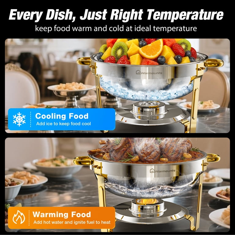 Warmounts Gold Chafing Dish Buffet Set, 5QT, 2-Pack photo 3