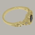 thumbnail image 5 of LBG British Made 14k Yellow Gold Natural Sapphire & Cultured Pearl Womens Statement Ring - 33 size options - Size 9.25, 5 of 8
