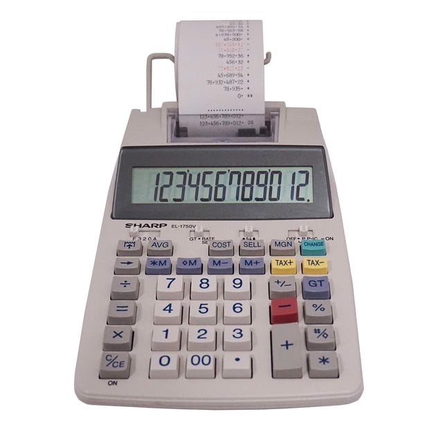 Calculadora de impresión Sharp EL-1750V 2.2 LPS con pantalla LCD