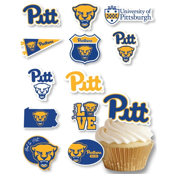 Pitt Topper de Cupcake Fournitures de Fête pour Football, Anniversaire, Décorations de Fête de Collation des Grades (24 Pcs) (Panthères Pittsburgh)