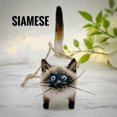 thumbnail image 1 of Adornos navideños Escultura en miniatura Adorno de gato Artesanías de resina Animal Atigrado Siamés Accesorios de decoración del hogar Gato de la suerte, 1 of 4