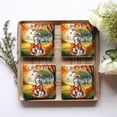 thumbnail image 4 of Hello Fall Siberian Husky Football Welcome Autumn with Leaves Pumpkins Set of 4 Stone Coasters Husky Dog Lover Gifts 4x4in Absorbent Soapstone Coaster - 00012, 4 of 5