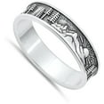 thumbnail image 4 of Mountian Tree Sun Nature Ring .925 Sterling Silver Band Jewelry Female Male Unisex Size 4, 4 of 4