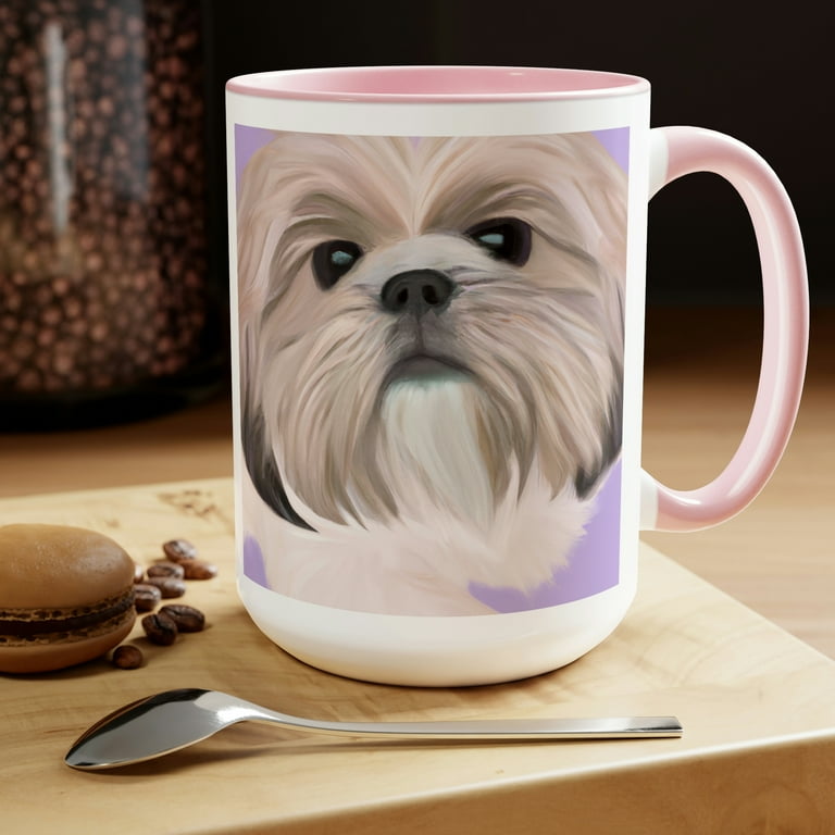 Georgia O Keefe Inspired Shih Tzu Coffee Mug Original Art Shih