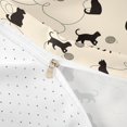 thumbnail image 4 of jejeloiu Beige Cat Silhouette Pattern Duvet Cover Set Kids,Minimal Print Bedding Full For Girl,Reversible,3pcs(No Comforter), 4 of 6