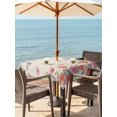 thumbnail image 3 of Outdoor Tablecloth with Umbrella Hole for Patio/Picnic/Party/Camping, Pink Orange Roses Waterproof Table Cloth Square Cover Washable, Rustic Spring Summer Flowers Butterflies (54"x 54"), 3 of 9